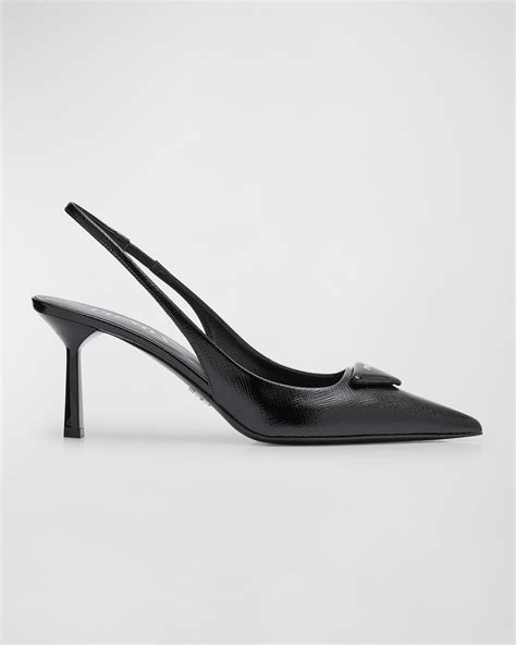 Prada Vernice Leather Slingback Pumps 